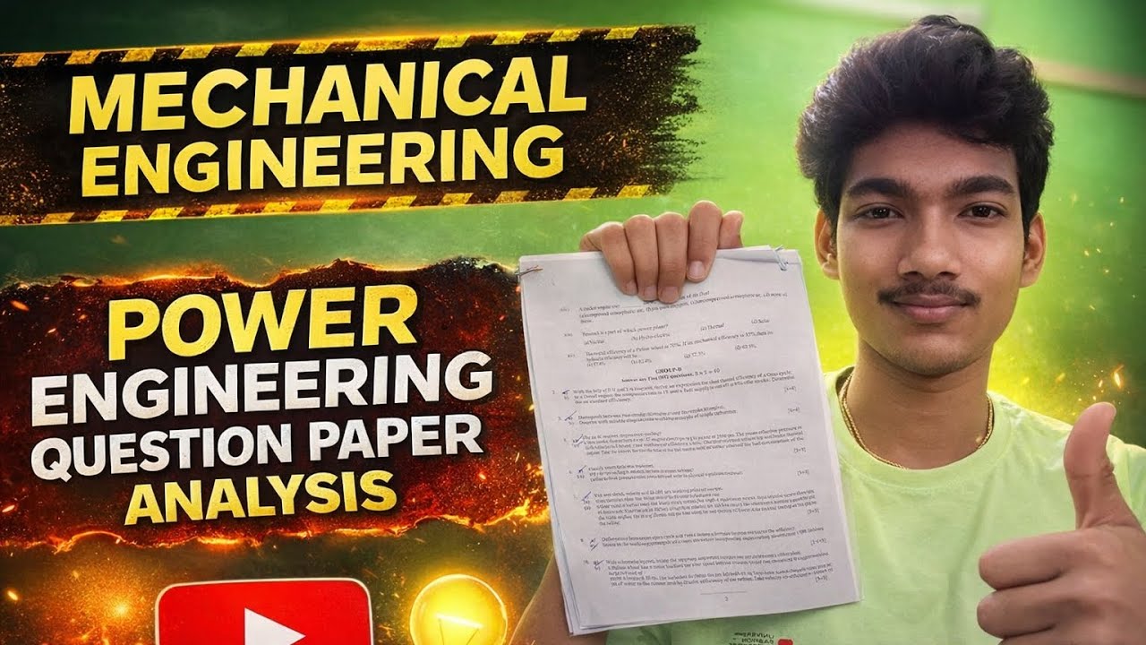 Mechanical Engineering Power Engineering Question Paper Analysis | Full Exam Review