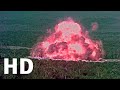 The footage of huge blast effect at rainforest by various cameras