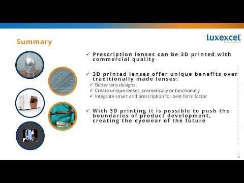 Luxexcel webinar 3 - Applications of 3D printed lenses