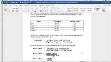 High-Low Method to Separate Mixed Cost into Fixed Cost & Variable Cost