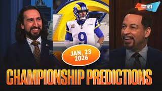 Download Lagu Nick shares SHOCKING AFC Championship prediction, Stafford vs. Darnold III, Upset Alert | FTF MP3