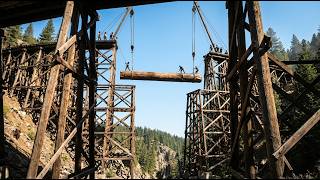 How Workers Built 200-Foot Wooden Bridges in the 1890s