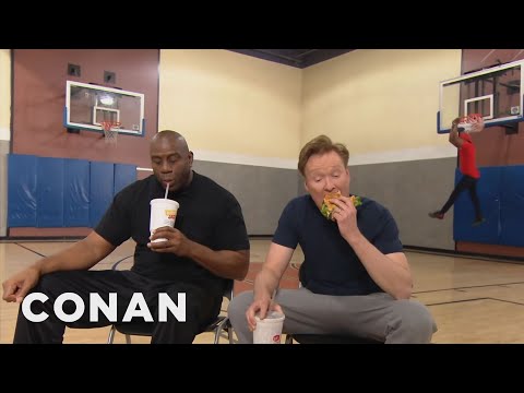 Conan Plays Horse With Magic Johnson  - CONAN on TBS