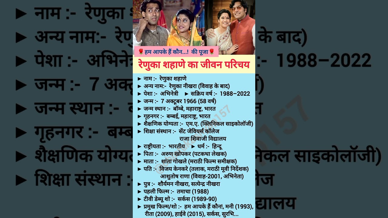 रेणुका शहाणे का जीवन परिचय //