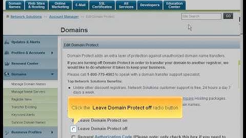 Preparing a domain for transfer from NetworkSolutions.com