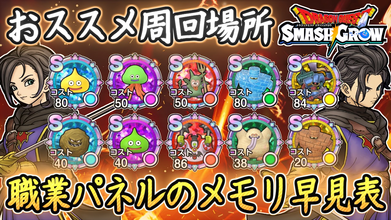 DQSG 全職業パネルの全メモリ入手場所！おススメ周回場所まとめ！1本で
