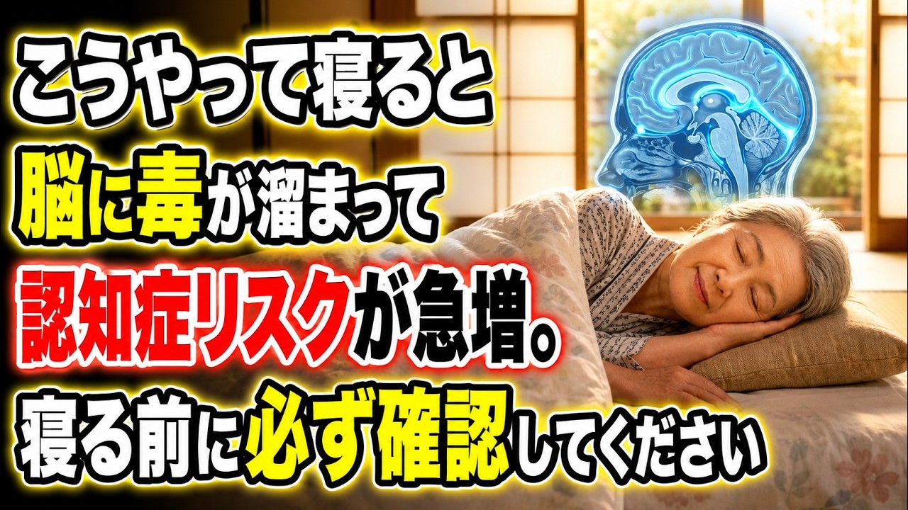 この姿勢で寝ると脳が腐ります!!脳に「毒」が溜まって認知症になるしかありません!!