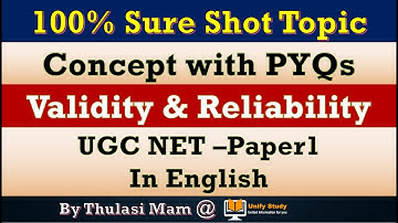 Validity and Reliability in Research   | Research Aptitude UGC NET in English - 100 % Sure Topic 7