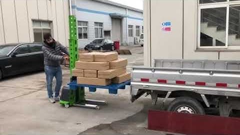 Semi electric pallet stacker 500kgs capacity for van truck self loading and unloading