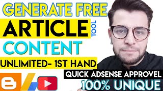 Free  Unique Article Generator 2021 - Make $50 Daily with your blog in 2021
