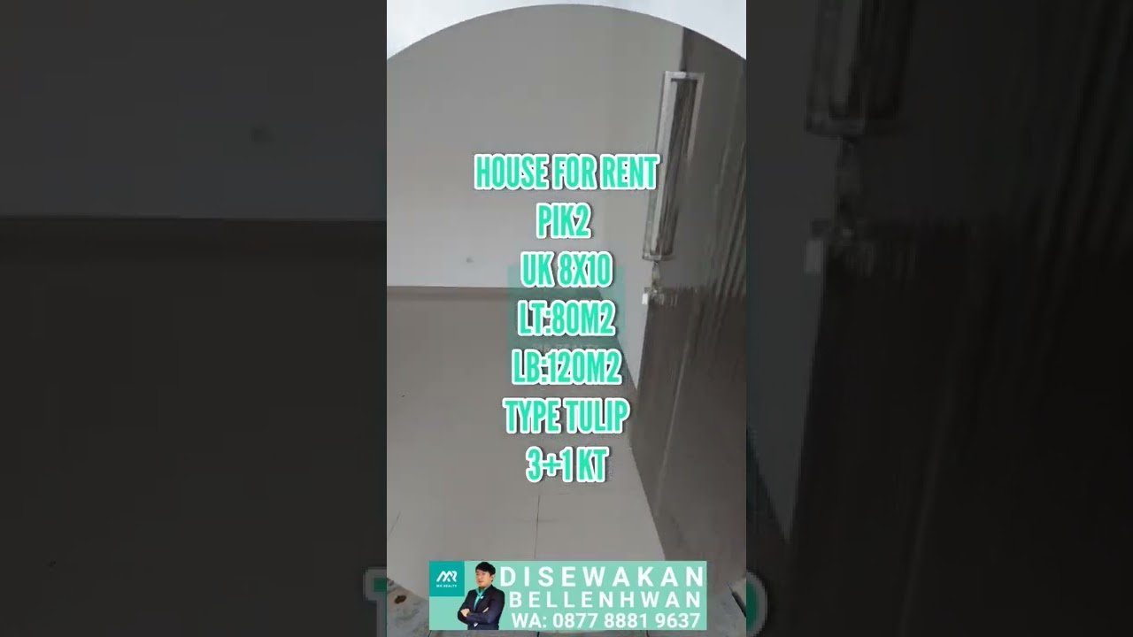 HOUSE FOR RENT PIK2 UK 8X10 TYPE TULIP 3+1KT HUB WA:0877 8881 9637