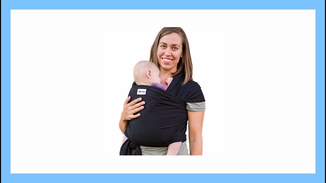 🟢  Sleepy Wrap Ergo Fular Portabebés   Black   Regalo Ideal, Porta Bebés de Tela Suave y Elástico