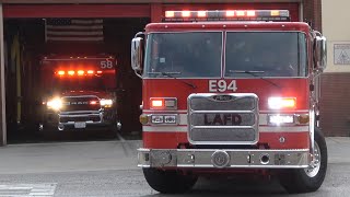 LAFD Engine 94 & Rescue 58 Responding