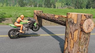 cars vs log trap beamng drive | BeamNG.drive