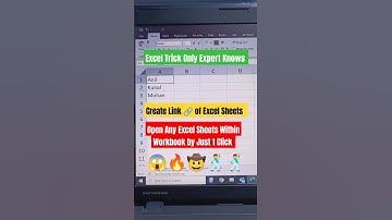 🔥 Create Link 🔗 of All Excel Sheets within Workbook #exceltips #excel #shorts #trending #viralvideo