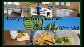 Vlog | Returned my Haverty’s Sectional + Cook Nogshim Soon Vegan Ramen Noodles & Fresh Herbs