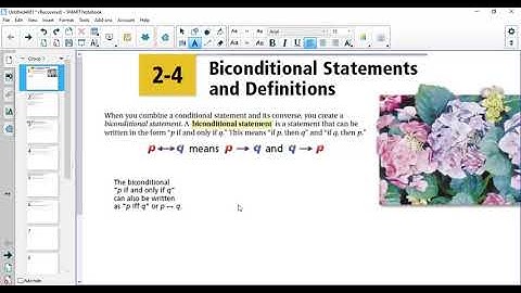 Grade 7-Chapter 2-4 Biconditional Statements
