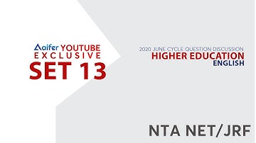 Previous Year Questions Of UGC NTA NET June 2020 Examination | HIGHER EDUCATION | SET 13