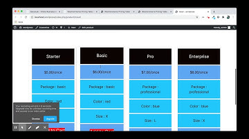 Woocommerce Variations Pricing Table Theme Settings