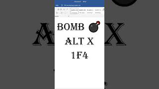 MS Word bomb | alt x code |pro word skills