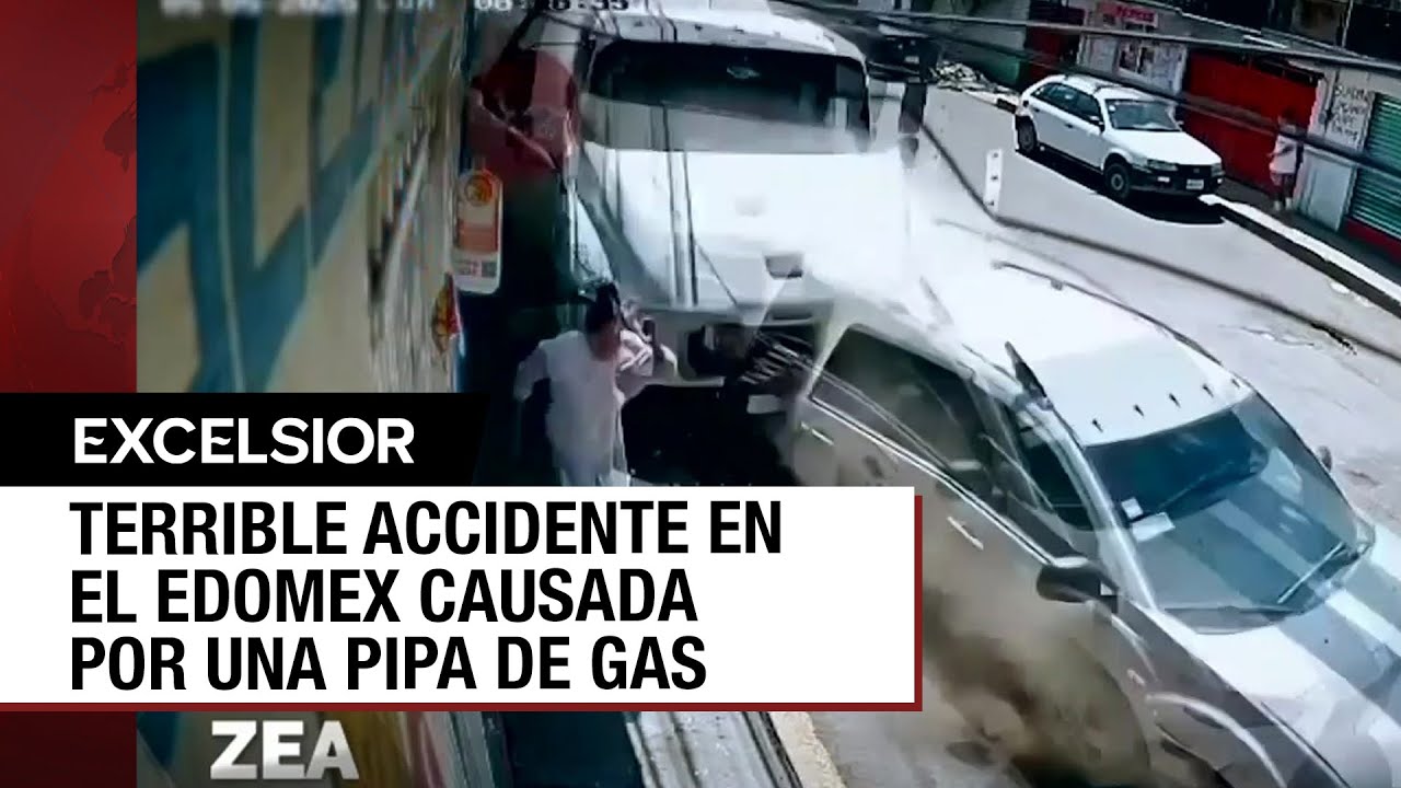 Pipa de gas se queda sin frenos en Edomex y mata a un hombre - YouTube