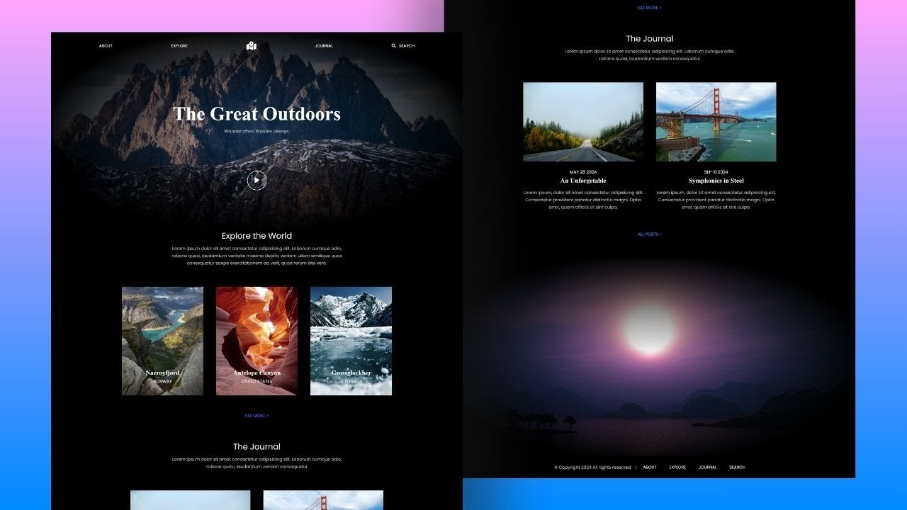 Complete Responsive Website Using HTML CSS & JavaScript (For Beginners ...