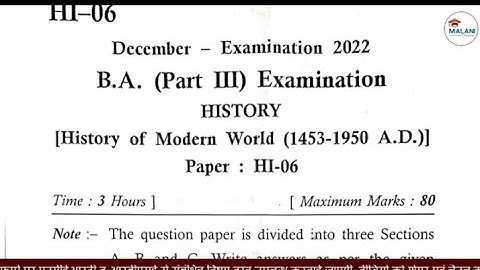 BA-III HISTORY (History of modern World) HI-06 // VMOU Kota // Malani Classes//