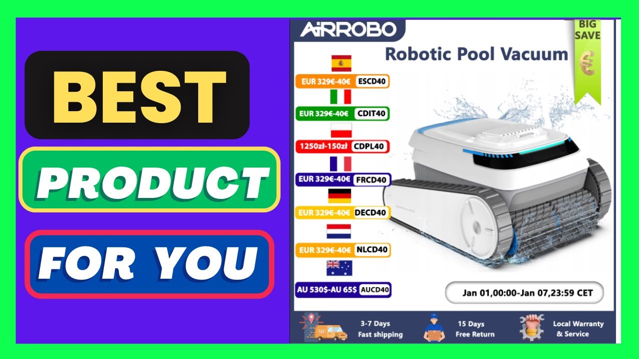 AIRROBO TBPC20 Pool Vacuum for Inground Pools, Smart