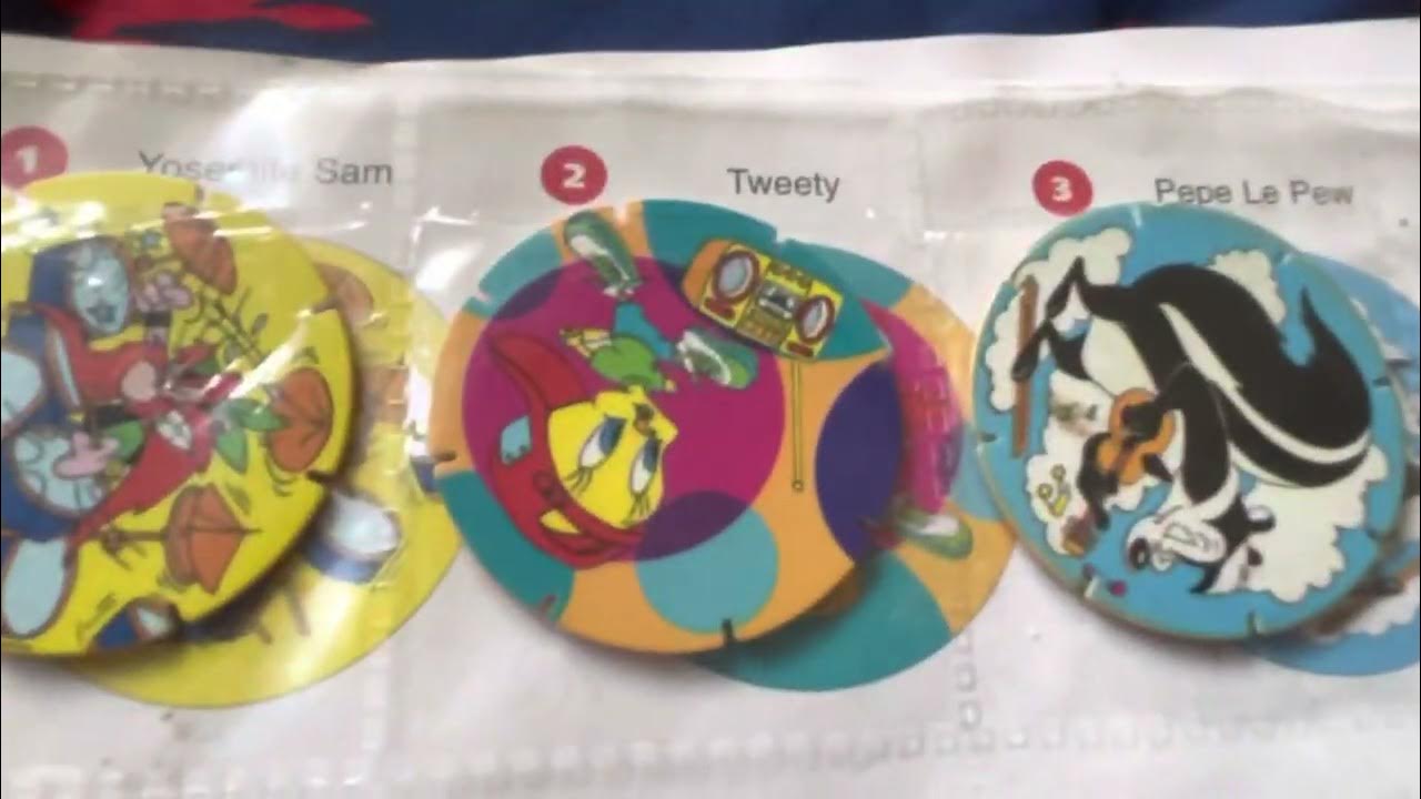 My looney toons pogs vintage collection made by walkers crisps YouTube