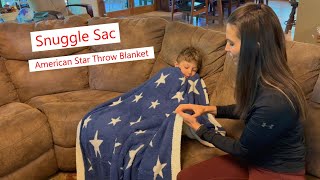 Snuggle Sac Throw Blanket, cute design super soft & stretchy! #blanket #snuggle #stars