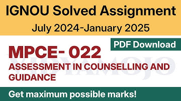 IGNOU MPCE 022 Solved Assignment 2024-25 PDF Download | IGNOU MA Psychology/MAPC 2nd Year Assignment