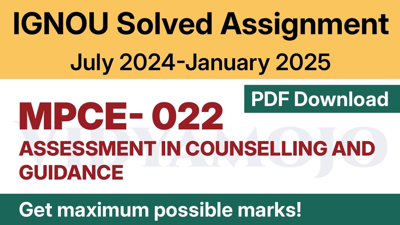 IGNOU MPCE 022 Solved Assignment 2024-25 PDF Download | IGNOU MA Psychology/MAPC 2nd Year Assignment