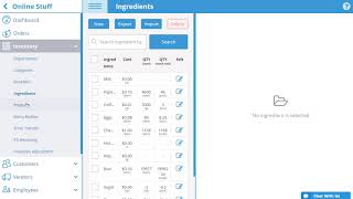 Assign Ingredients to a Product | eHopper POS