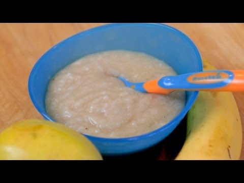 Banana Apple Rice Porridge - baby food recipe +6M