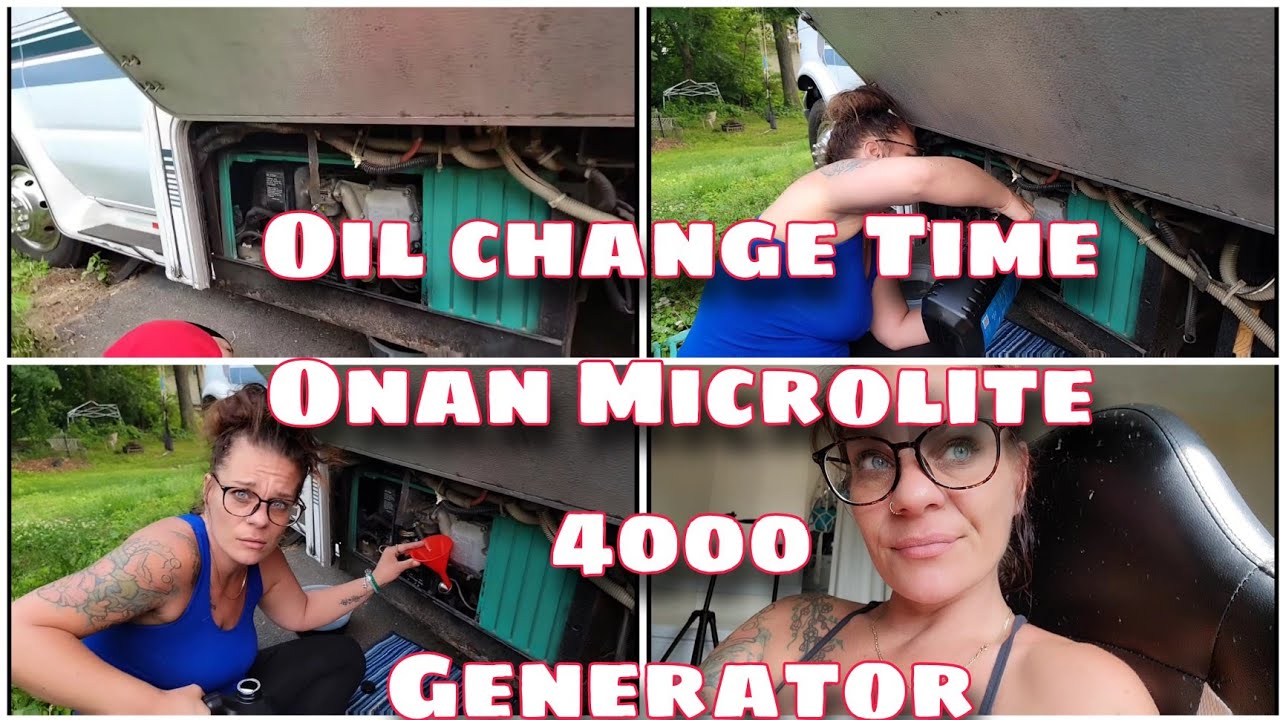 Doing my own Oil Change on my Motorhome 😬 RV Onan Microlite 4000 Generator YouTube