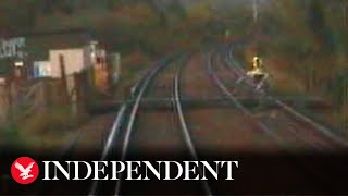 Cyclist nearly hit by train at rail level crossing in Kent