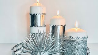 DIY Room Decor / Silver Candles Decoration Ideas / Lockdown Craft Do It At Home ايده شمع 🕯 آرائي