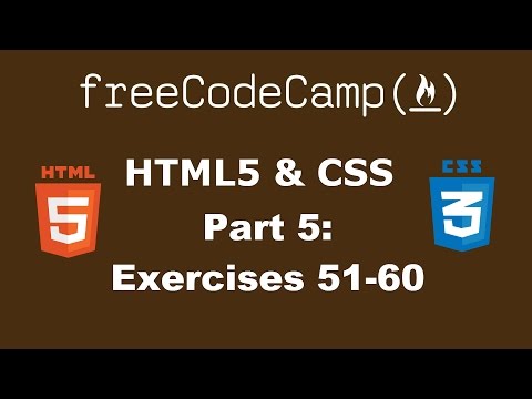 HTML and CSS FreeCodeCamp: Part 5 Exercises 51-60