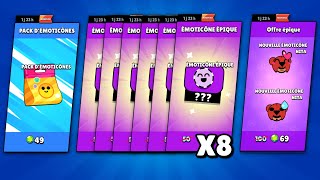 BRAWL STARS - PACK OPENING D'ÉMOTICÔNES ÉPIQUE X8 + OFFRE ÉPIQUE !!