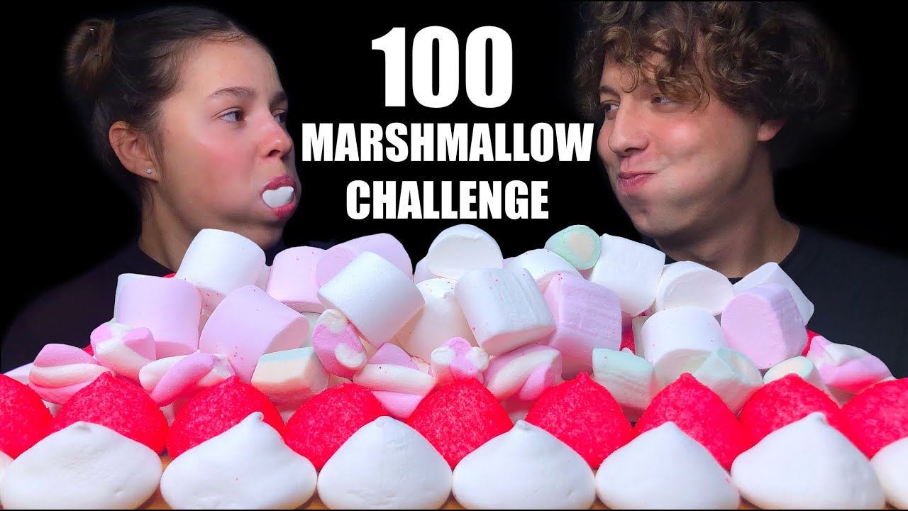 ASMR 100 MARSHMALLOW CHALLENGE! EATING CHALLENGE, FOOD CHALLENGE