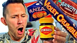 AMERICAN TRIES AUSTRALIAN FOODS