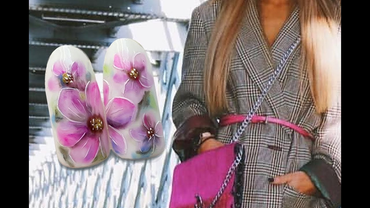 Pink Flowers Nail Design / Spring Nails / Easy Nail Art