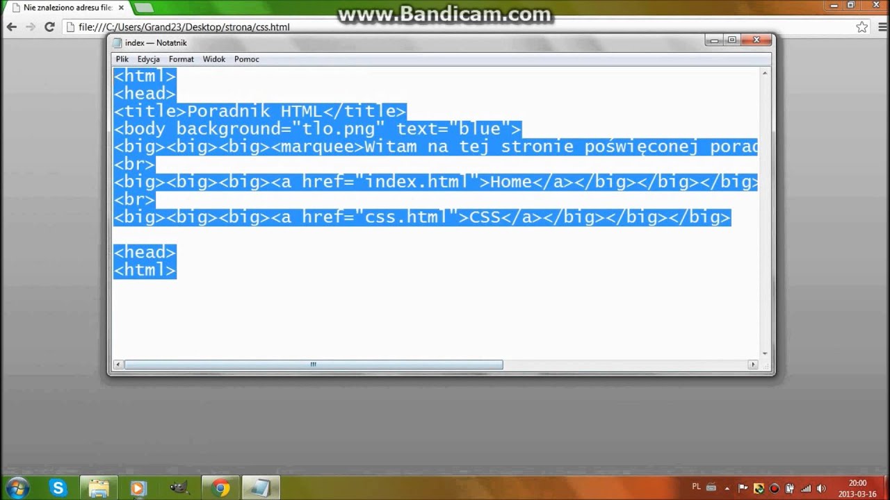 Jak Zrobic Strone Internetowa W Notatniku Poradnik Html 1 Youtube