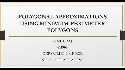 POLYGONAL APPROXIMATIONS  USING MINIMUM PERIMETER POLYGONS 611909-DIP NITAP