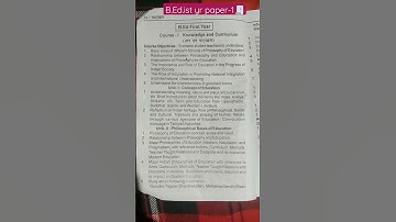 B.Ed.first year syllabus 🧾 paper-1: Knowledge and curriculum #Avadh University: RMLAU Ayodhya