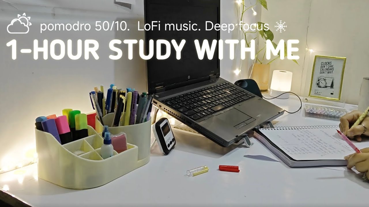 1 – HOUR STUDY WITH ME 🍁DEEP FOCUS | POMODORO