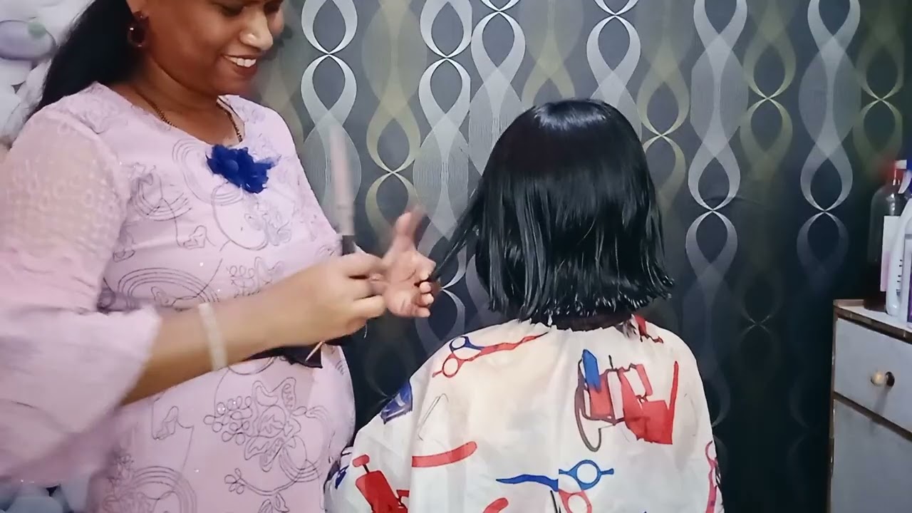 baby girl haircut /school girl hair cutting / long to short hair cutting / हेयरकट करना सीखें cut