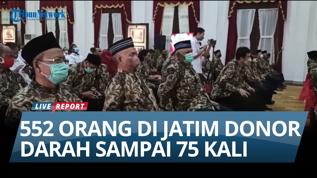 Donor Darah Sampai 75 Kali, 552 Orang di Jatim Terima Penghargaan