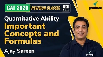 Complete Quant Revision | CAT 2020 Quant | Important Concepts and Formulas | Part 1 | Gradeup
