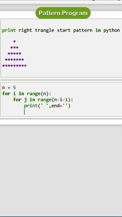 Pyramid Pattern in Python ☆ python programing ☆ python pattern program ...